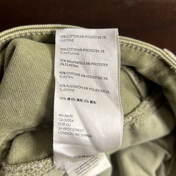 Free People We The Free Olive Green Raw Hem High Waist Skinny Jeans EUC - Picture 9 of 9
